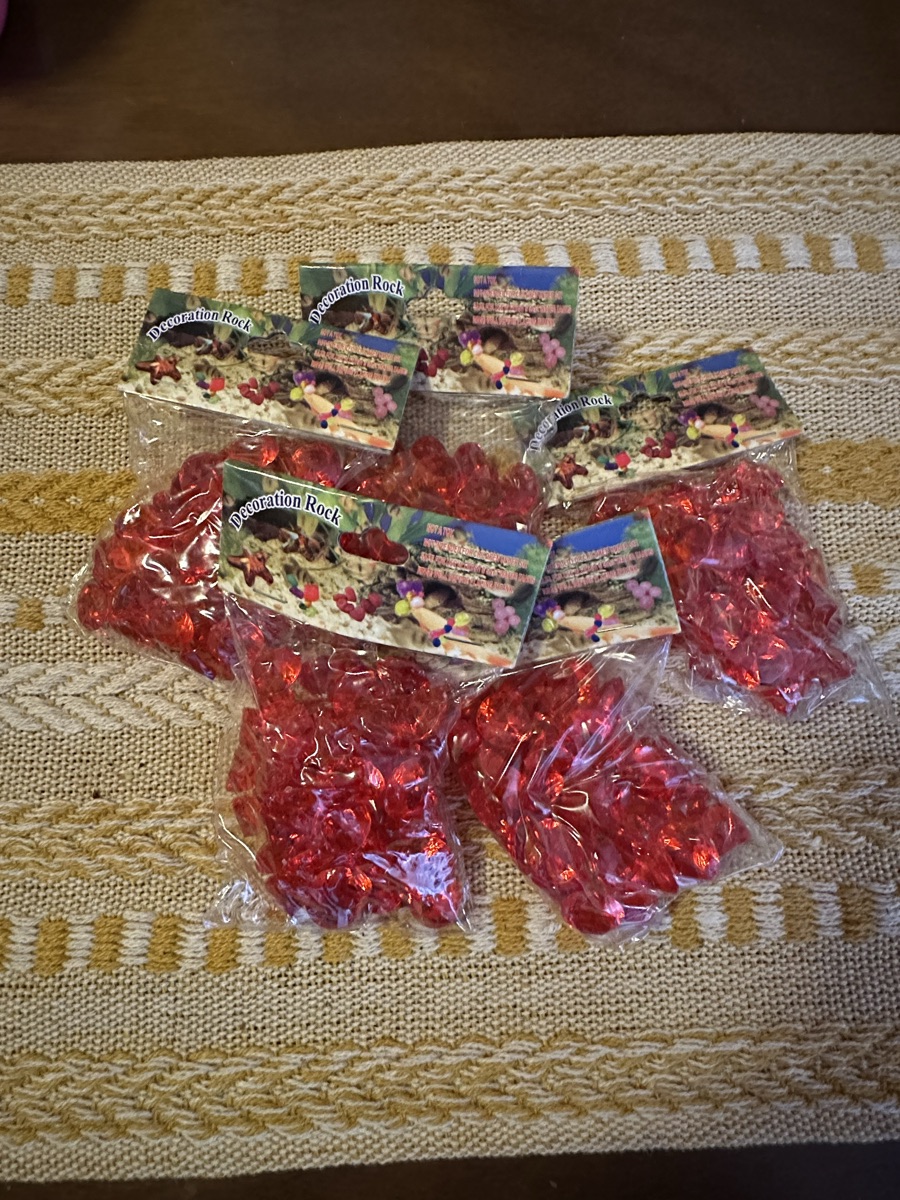5 pack of red decorative rocks/gems - Lot 3