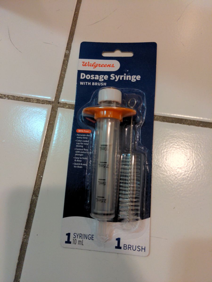 Dosing syringe with brush - 10mL