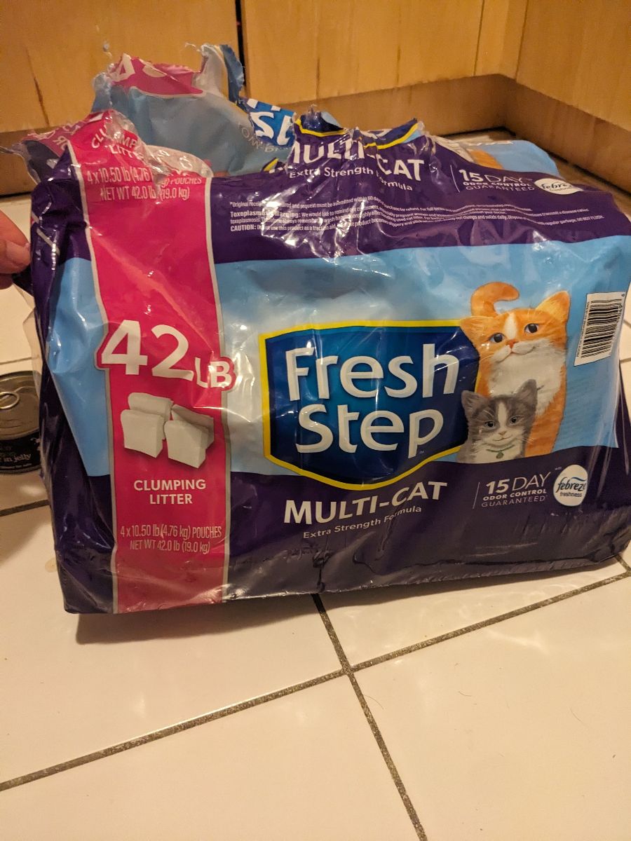 20 pounds of cat litter (2 bags)