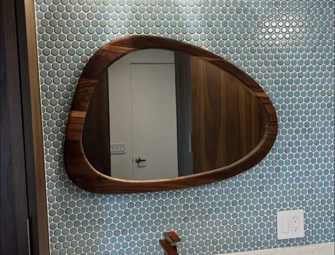 Mid-century asymmetrical mirror