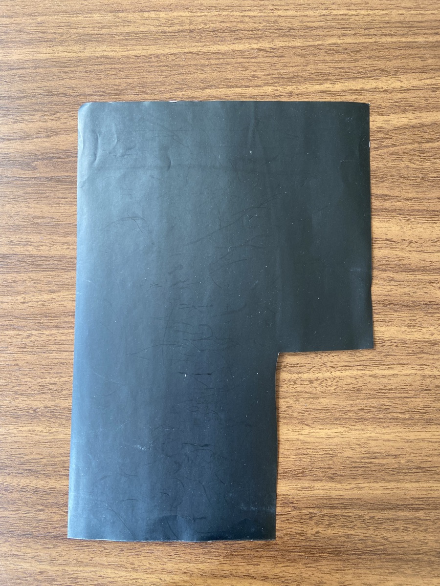 Sticker useful to repair a black surface