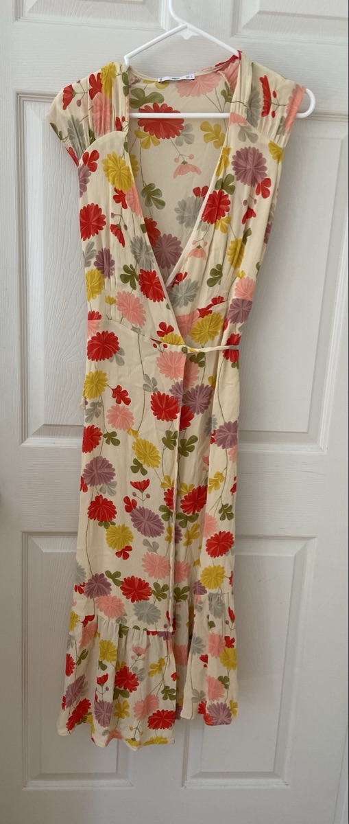MNG wrap around dress US2