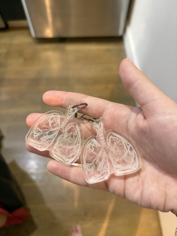 Lungs dangly earrings