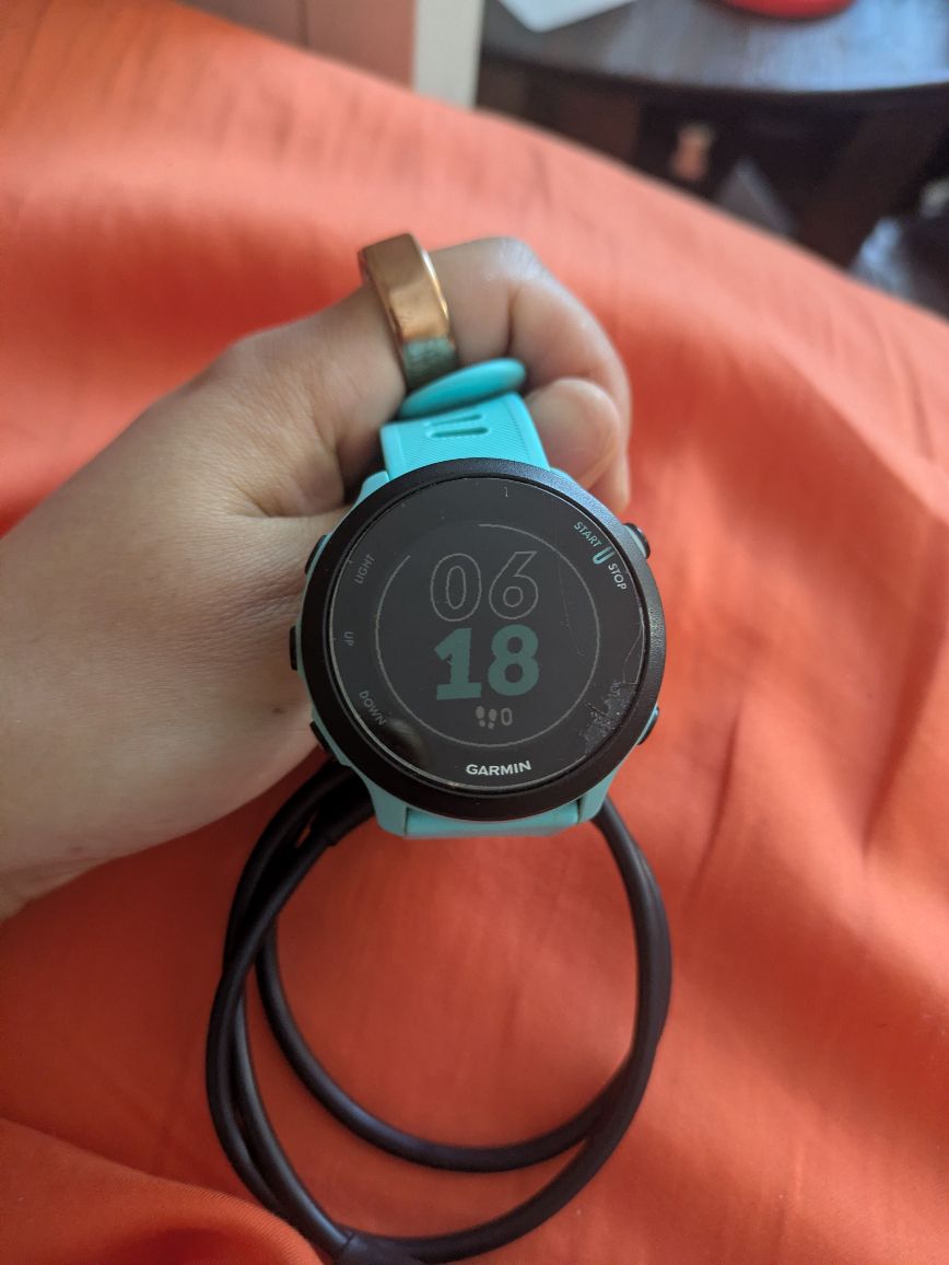 Cracked screen Garmin Forerunner 55 with charger 