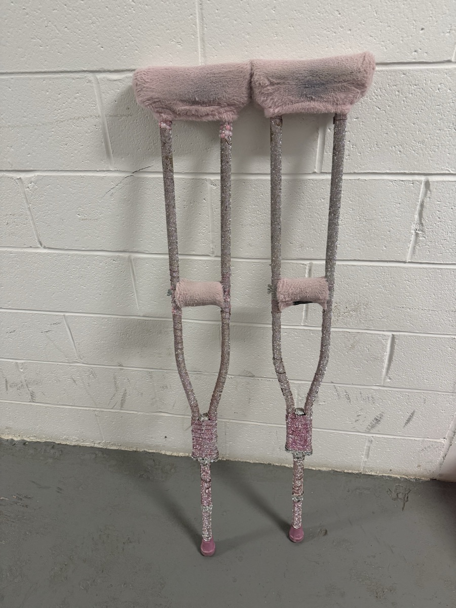 Bedazzled crutches 