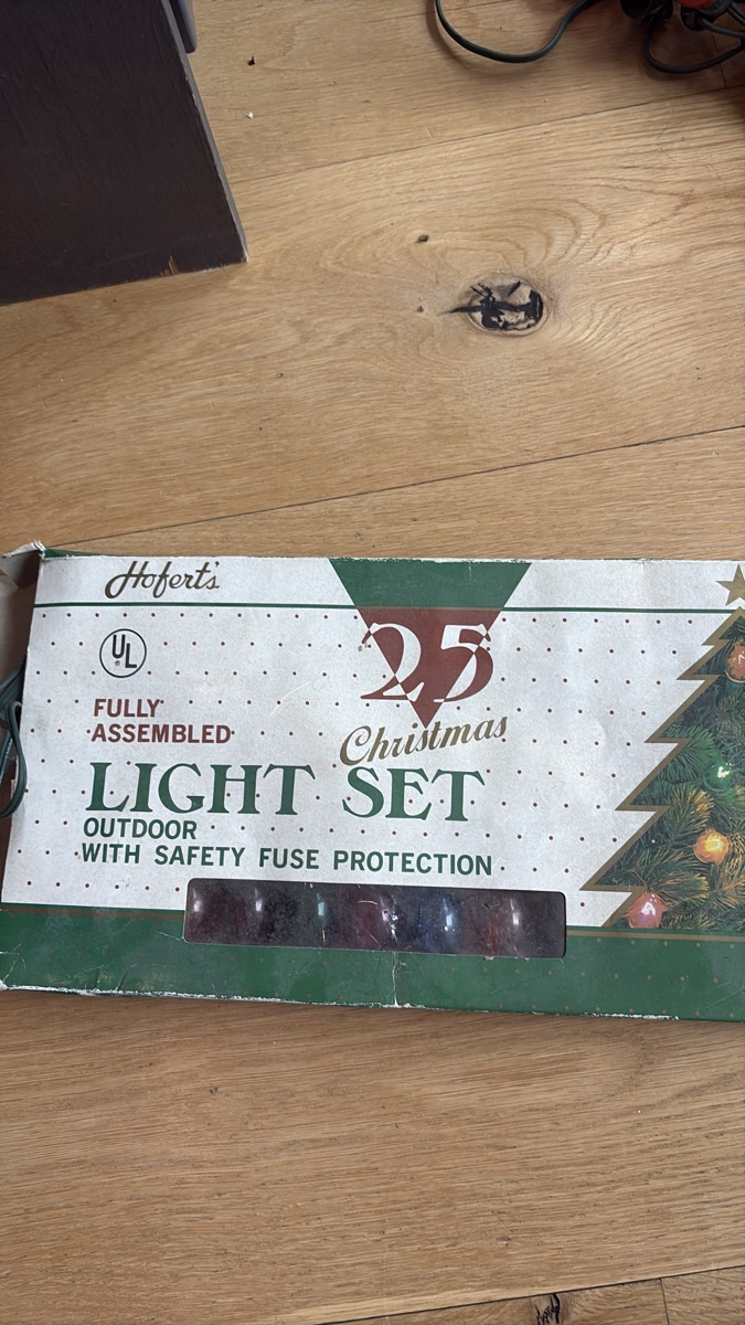 Box of outdoor holiday lights