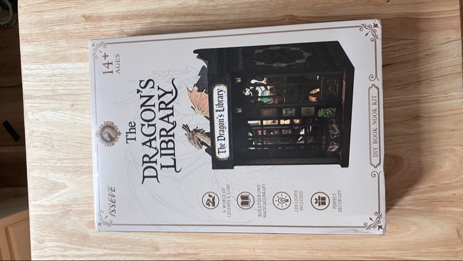 Dragons Library book nook model kit
