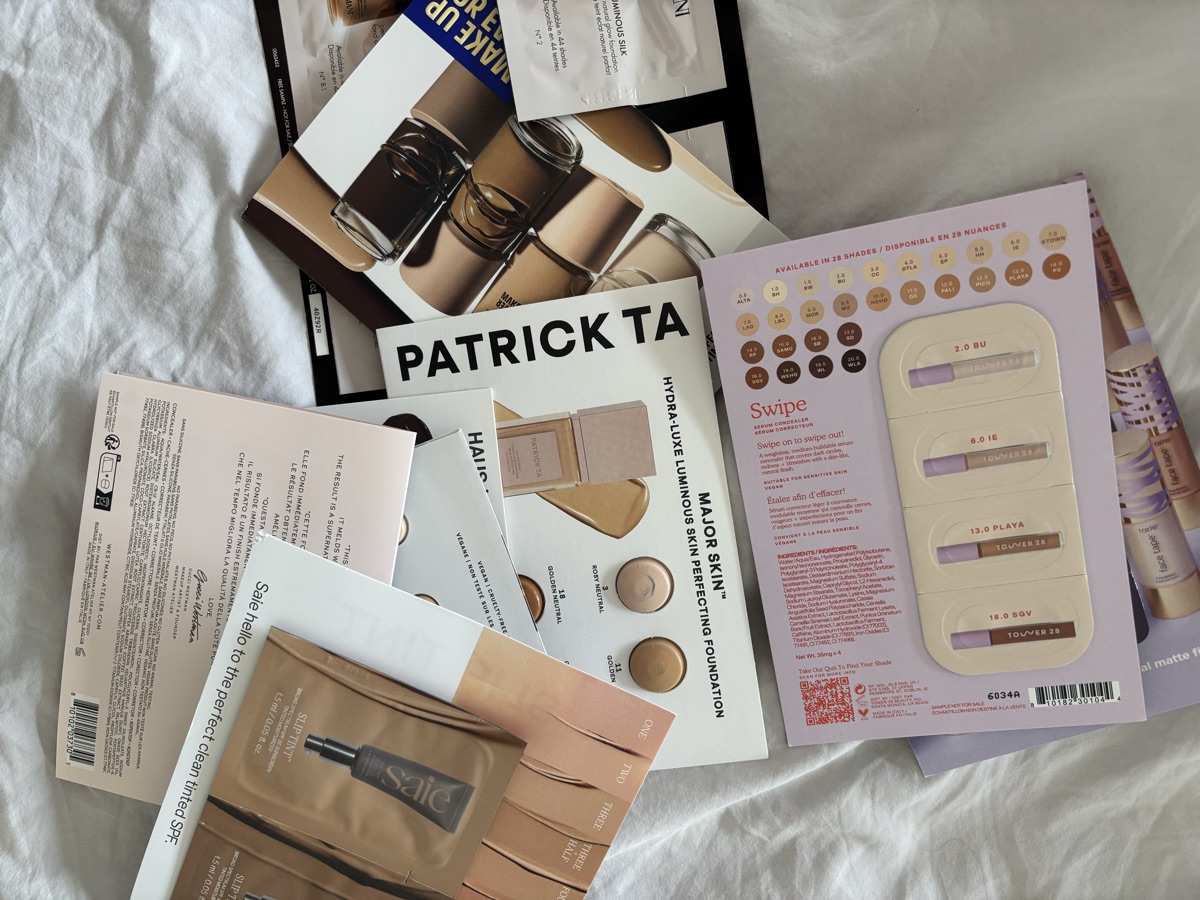 Foundation and concealer samples