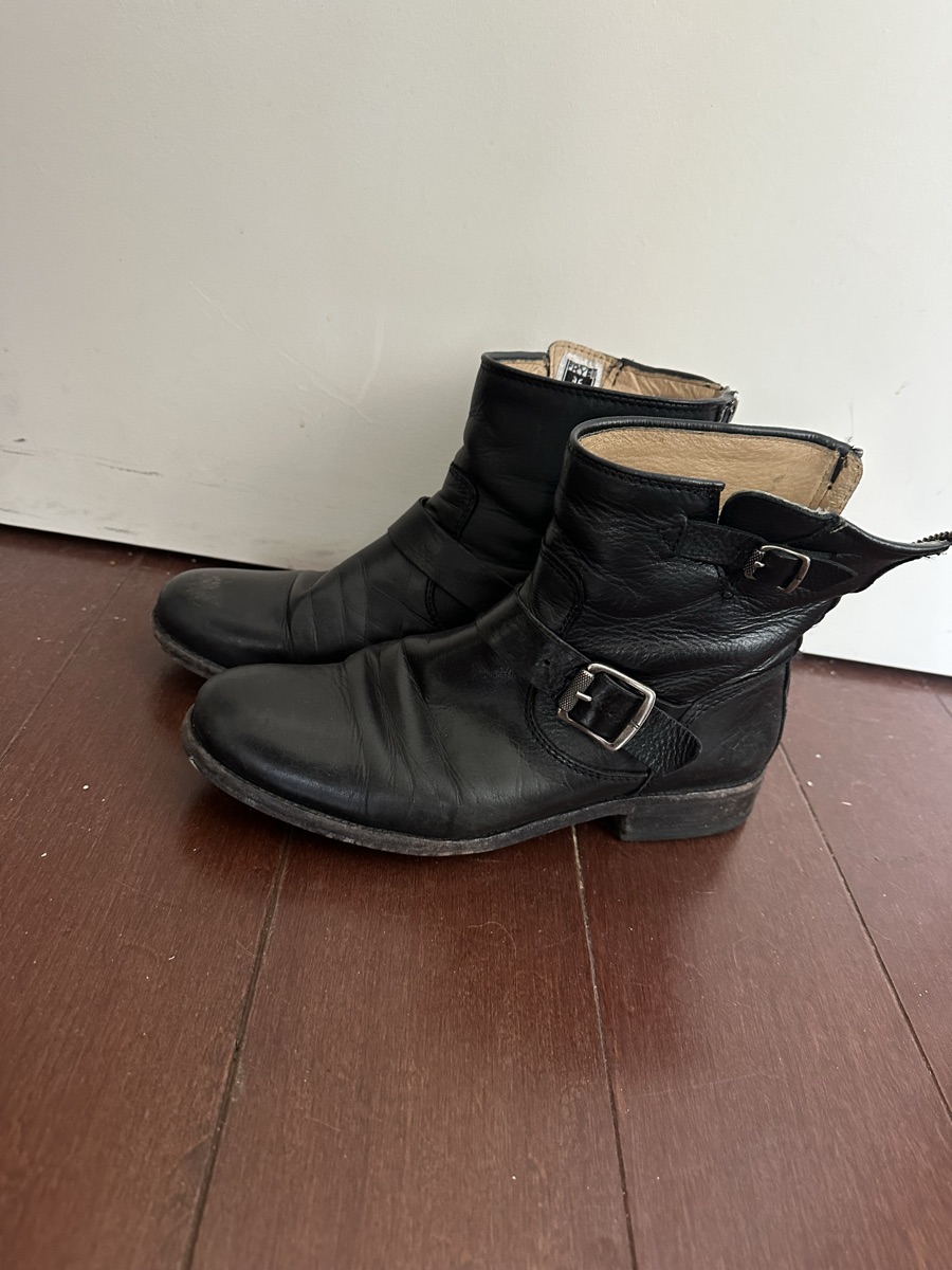 Frye black leather boots