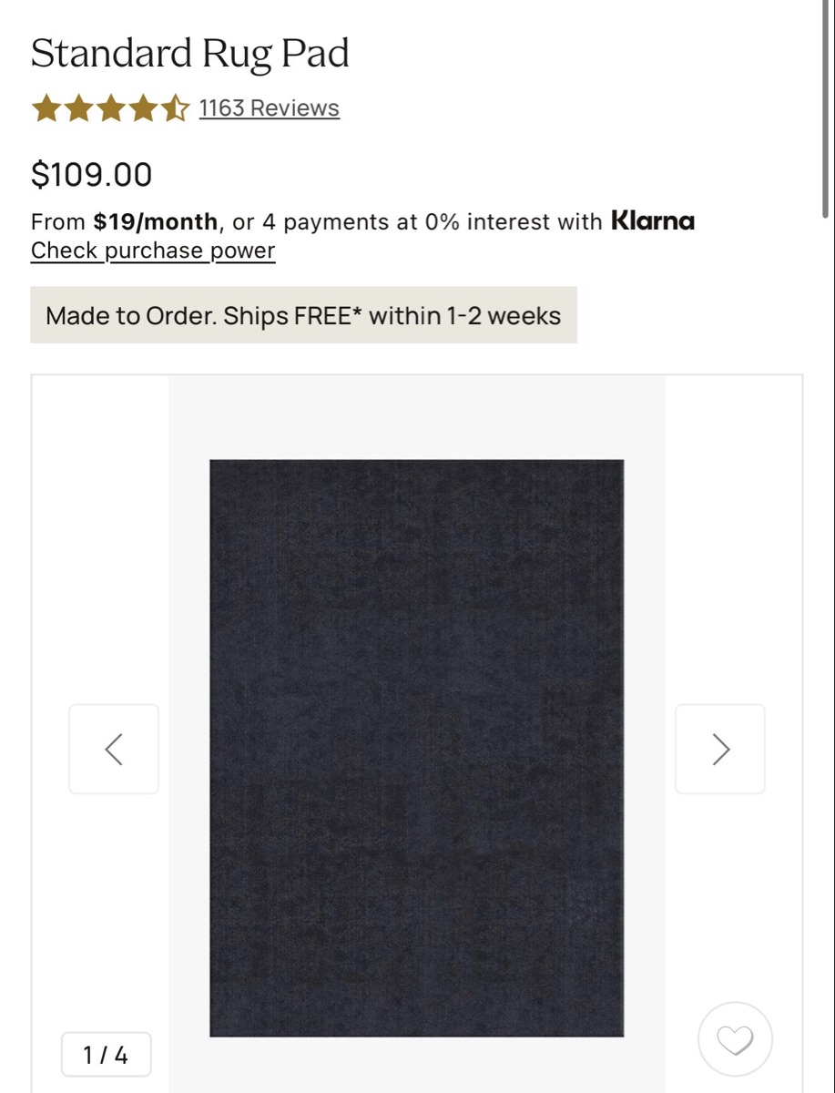 Ruggable 5x7 Rug Pad