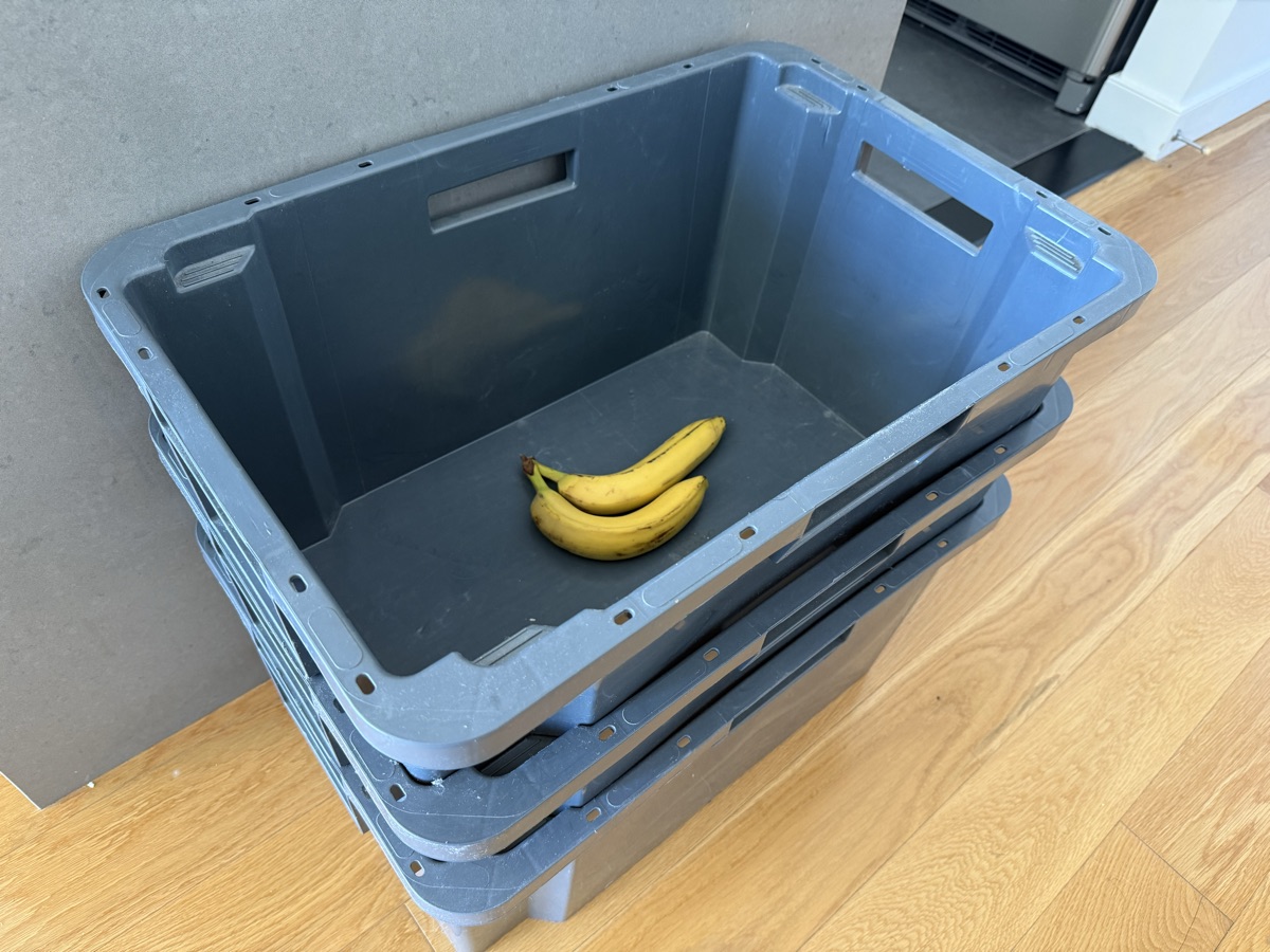 3 Plastic moving boxes