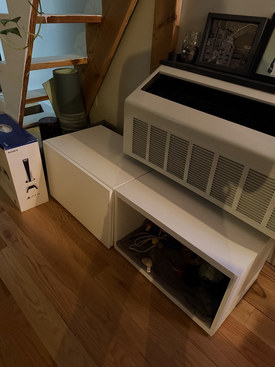 White Ikea Eket storage unit