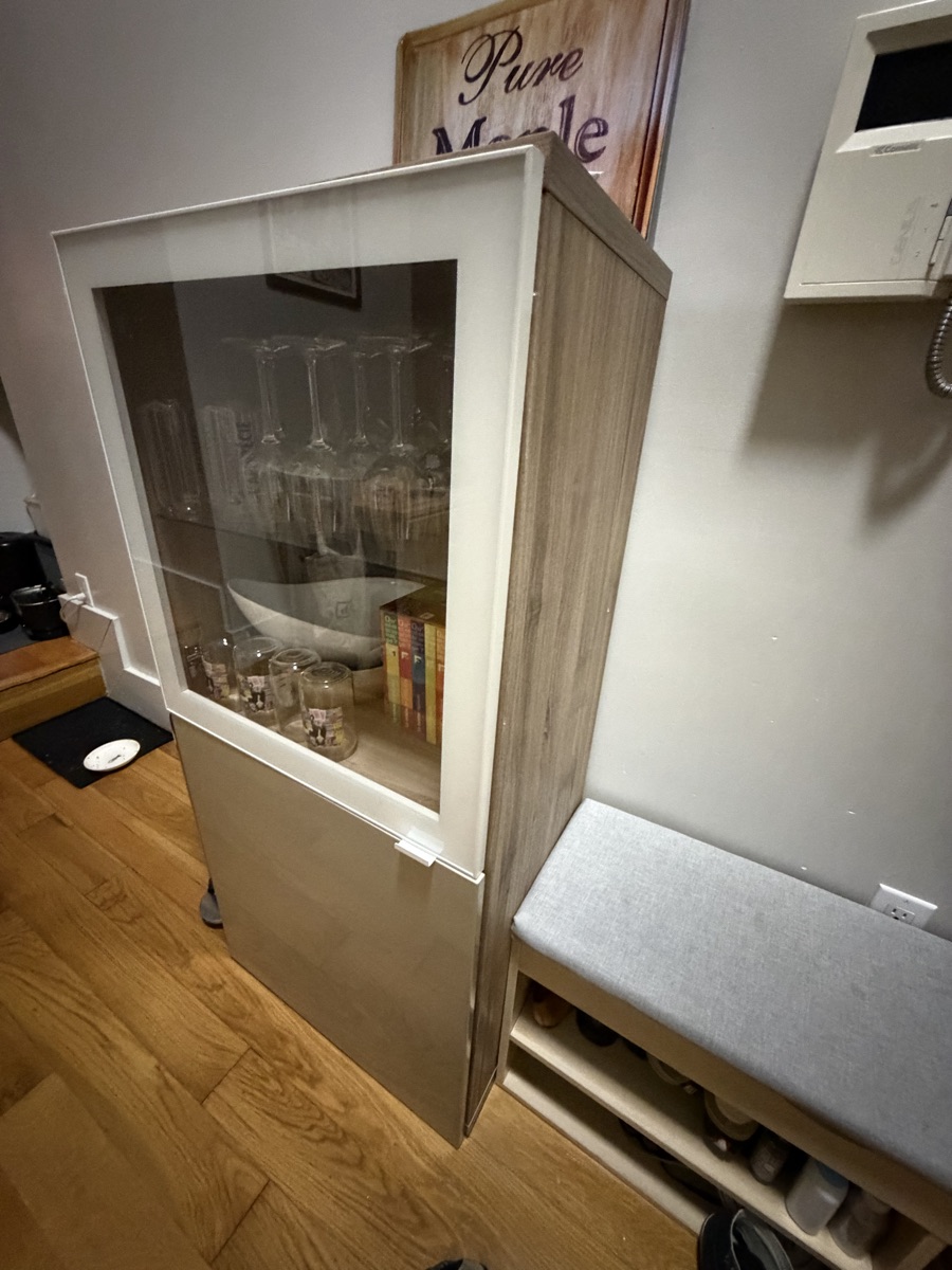kitchen cabinet with glass door