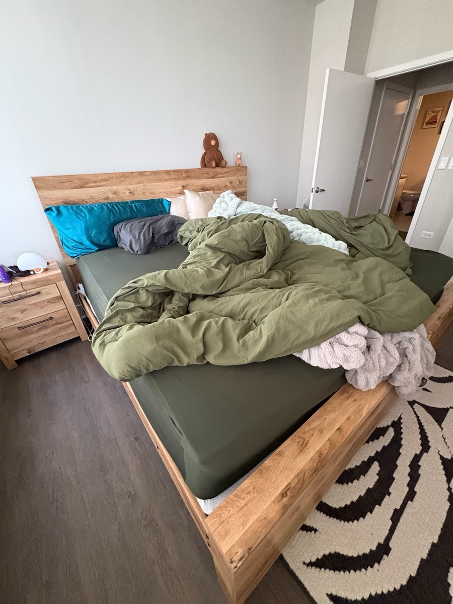 Super nice wooden bed frame from Ashley 