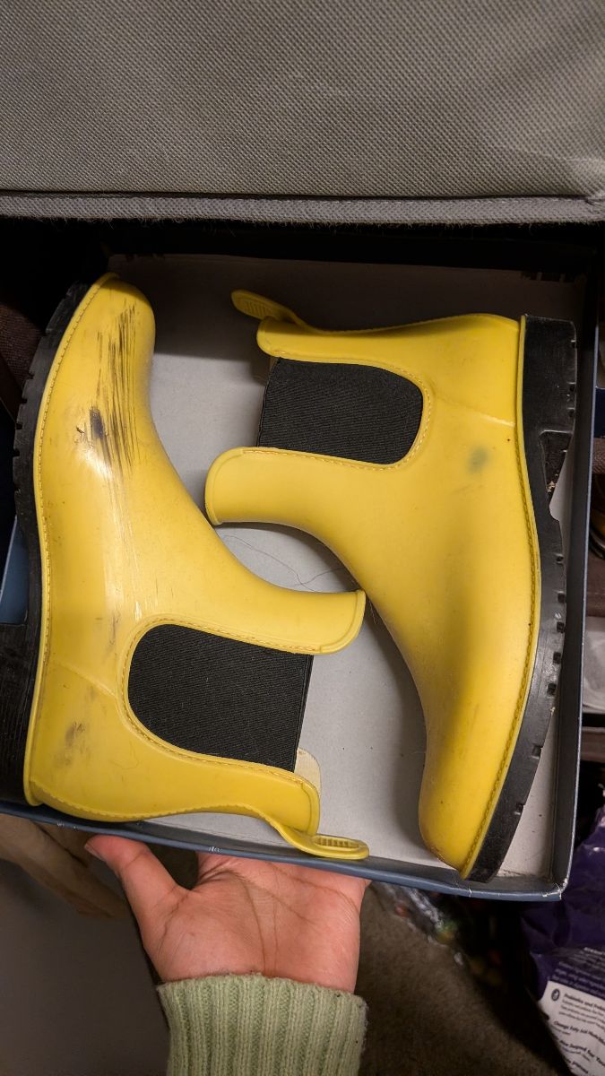 Yellow rain boots 