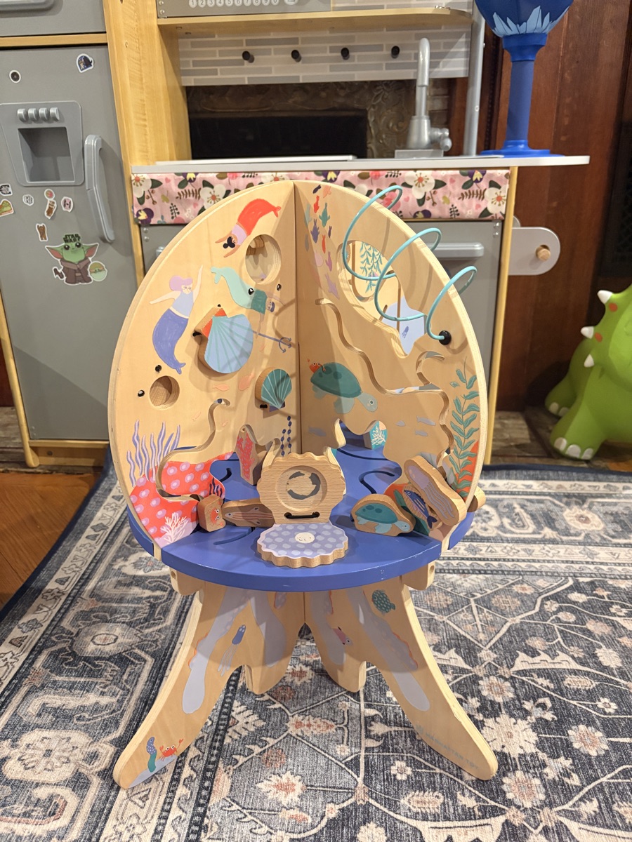Wood toddler activity center 