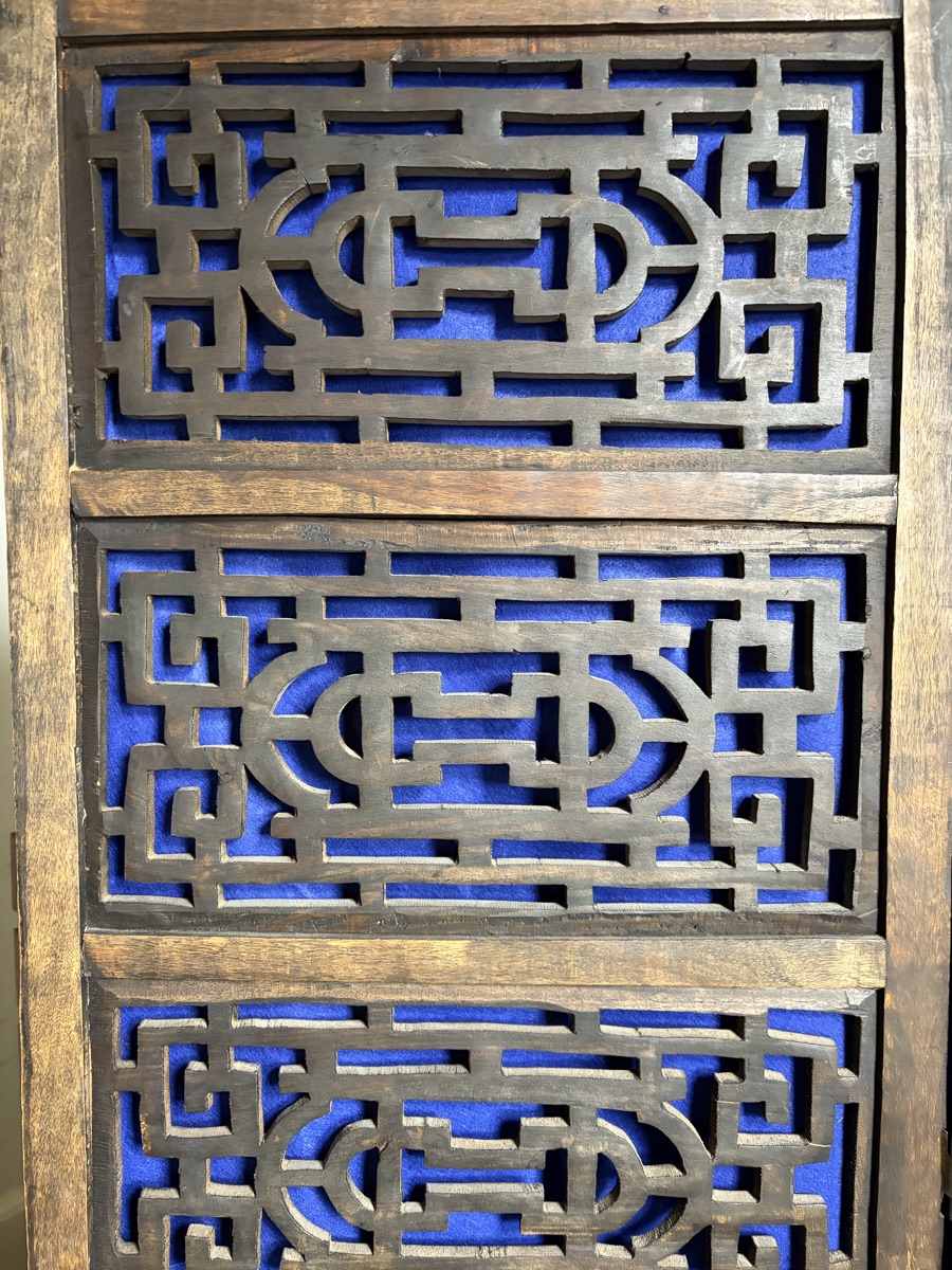 Teak folding screen